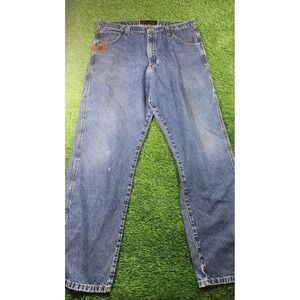 Riggs Workwear Jeans Mens 40x34 Blue Wash Relaxed Straight Carpenter Denim Pants